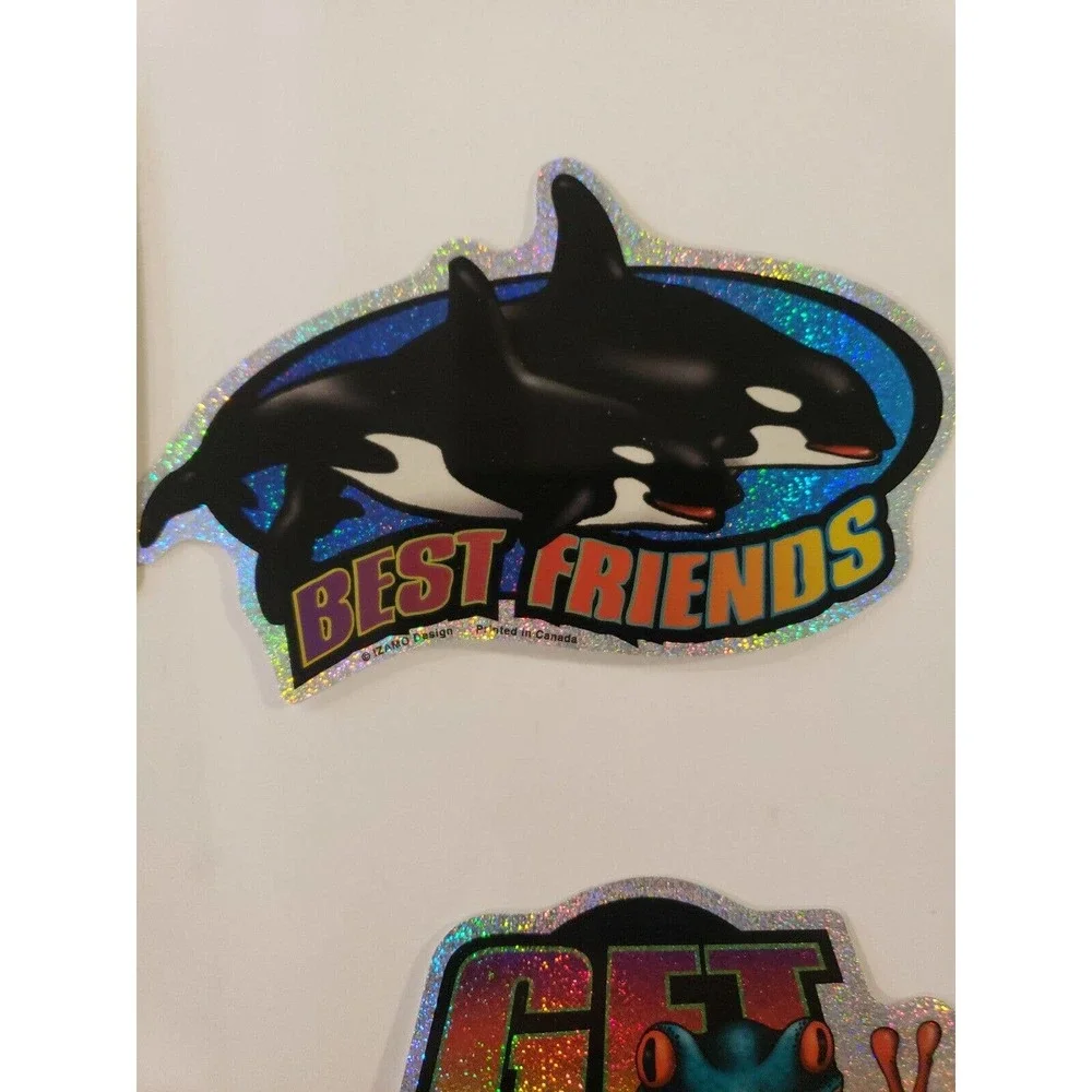 90s y2k vintage vending machine stickers Prism Cool Animal complete set of 9